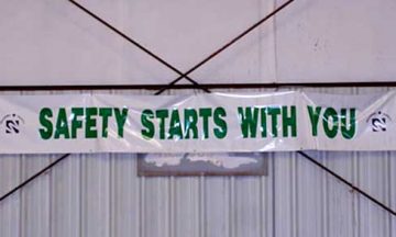 A “safety starts with you” banner”
